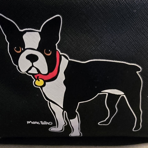 NWT Marc Tetro Boston Terrier Cosmetic Case Bag French Bulldog - Picture 2 of 5